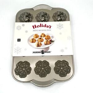 Nordic Ware Aluminum Cast Holiday Mini Muffin Pan